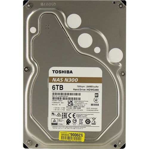 Жесткий диск 3.5" Toshiba NAS N300 6 Тб HDWG460UZSVA SATA 6Gb/s (SATA-III)