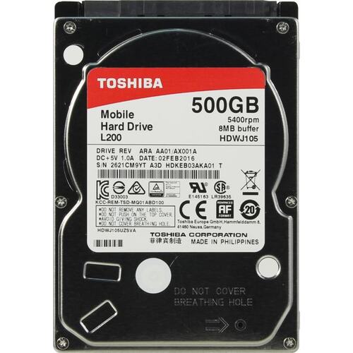 Жесткий диск 2.5" Toshiba L200 500 Гб HDWJ105UZSVA SATA-II