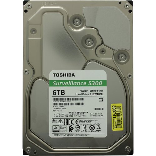Жесткий диск 3.5" Toshiba Surveillance S300 Pro 6 Тб HDWT360UZSVA SATA 6Gb/s (SATA-III)