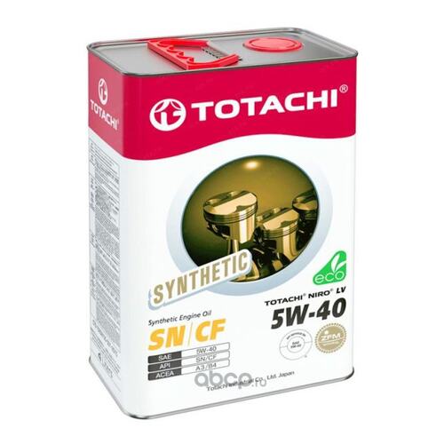 TOTACHI 19804 Масло моторное TOTACHI NIRO LV Synthetic SN / CF 5W-40 4л ACEA A3/B4, API SN/CF, BMW LL-04, VW 502 00/505