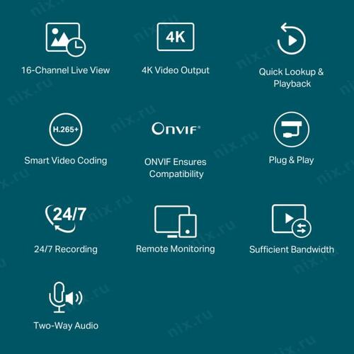 TP-Link VIGI NVR2016H 16 канальный сетевой видеорегистратор/ 16 Channel Network Video Recorder