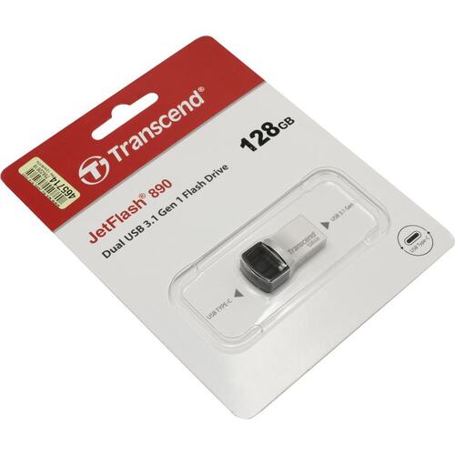 Флешка Transcend JetFlash 890 TS128GJF890S USB-C OTG 128 ГБ