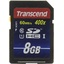   Transcend Premium 400X TS8GSDU1 SDHC UHS-I Class 1 (U1), Class 10 8 ,  