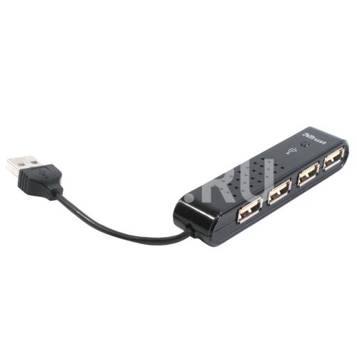 USB-хаб Trust Vecco 4 Port USB 2.0 Mini Hub - Black 14591