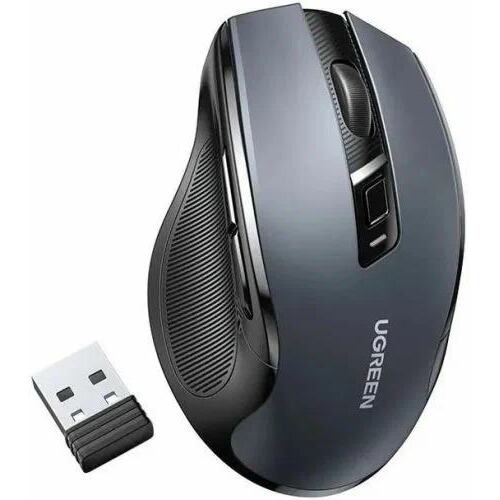 Беспроводная UGREEN MU006 (90545) Ergonomic Wireless Mouse 2.4G 4000DPI Silence Design без батарейки АА. Цвет: черный