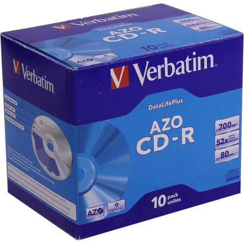 Диск CD-R Verbatim 43327 AZO Crystal 10 шт