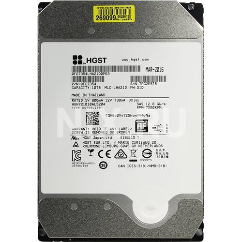 Жесткий диск 3.5" Western Digital Ultrastar He10 10 Тб HUH721010AL5204 SAS 12Gb/s