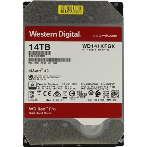 Жесткий диск 3.5" Western Digital Red Pro 14 Тб WD141KFGX SATA 6Gb/s (SATA-III)