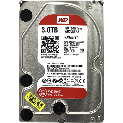 Жесткий диск 3.5" Western Digital Red 3 Тб WD30EFRX SATA 6Gb/s (SATA-III)