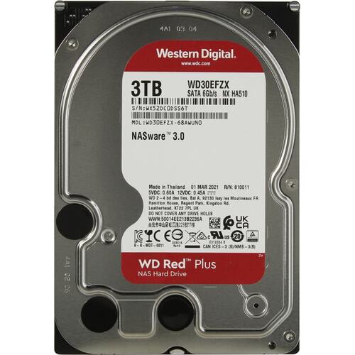 Жесткий диск 3.5" Western Digital Red Plus 3 Тб WD30EFZX SATA 6Gb/s (SATA-III)