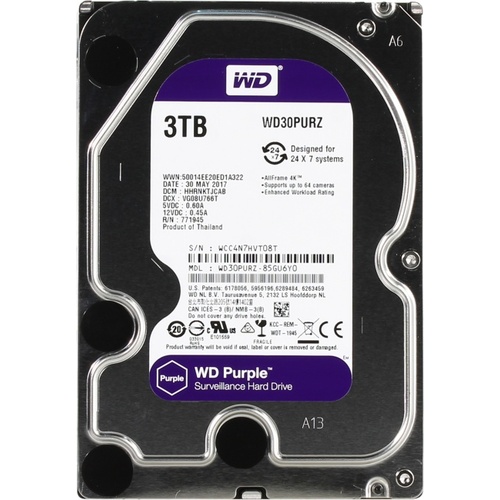 Жесткий диск 3.5" Western Digital Purple 3 Тб WD30PURZ SATA 6Gb/s (SATA-III)
