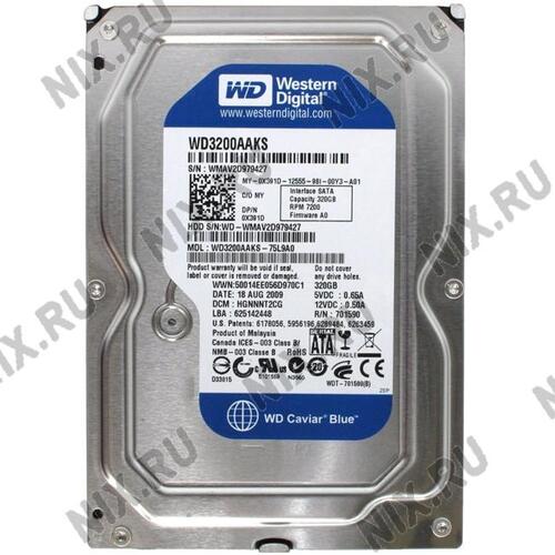 Жесткий диск 3.5" Western Digital Caviar Blue 320 Гб WD3200AAKS 320 Гб SATA-II