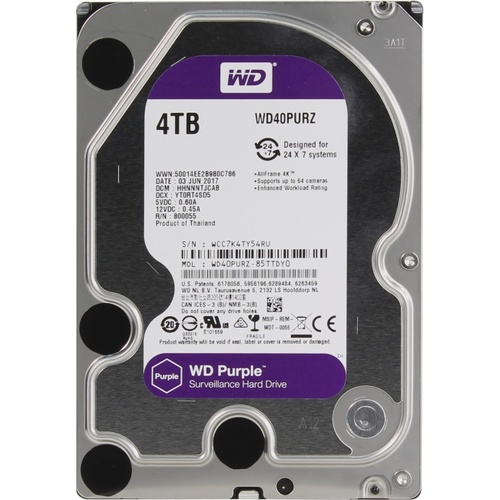 Жесткий диск 3.5" Western Digital Purple 4 Тб WD40PURZ SATA 6Gb/s (SATA-III)